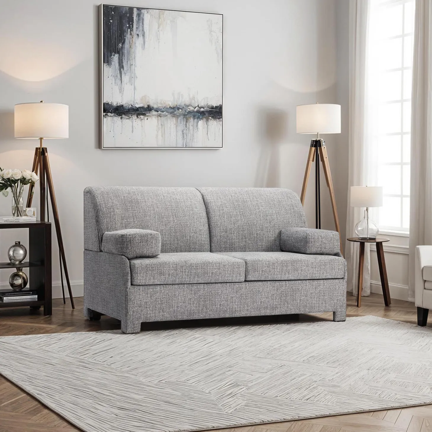 Sofa-lit compact- gris foncé