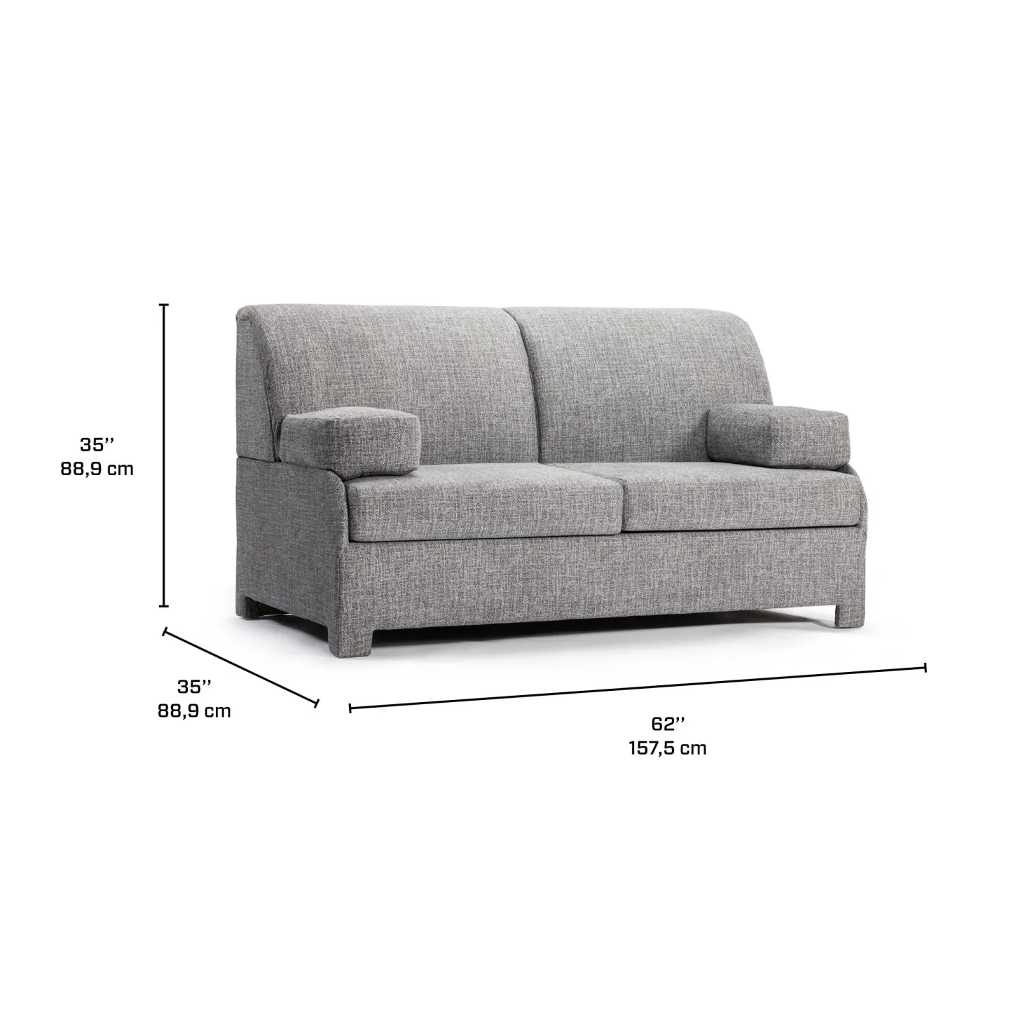 Sofa-lit compact- gris foncé