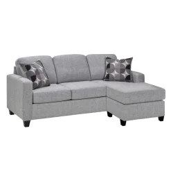Sofa-lit réversible avec chaise longue - gris