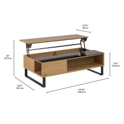 Table à café rectangulaire avec plateau relevable