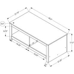 Table à café rectangulaire avec rangement 44