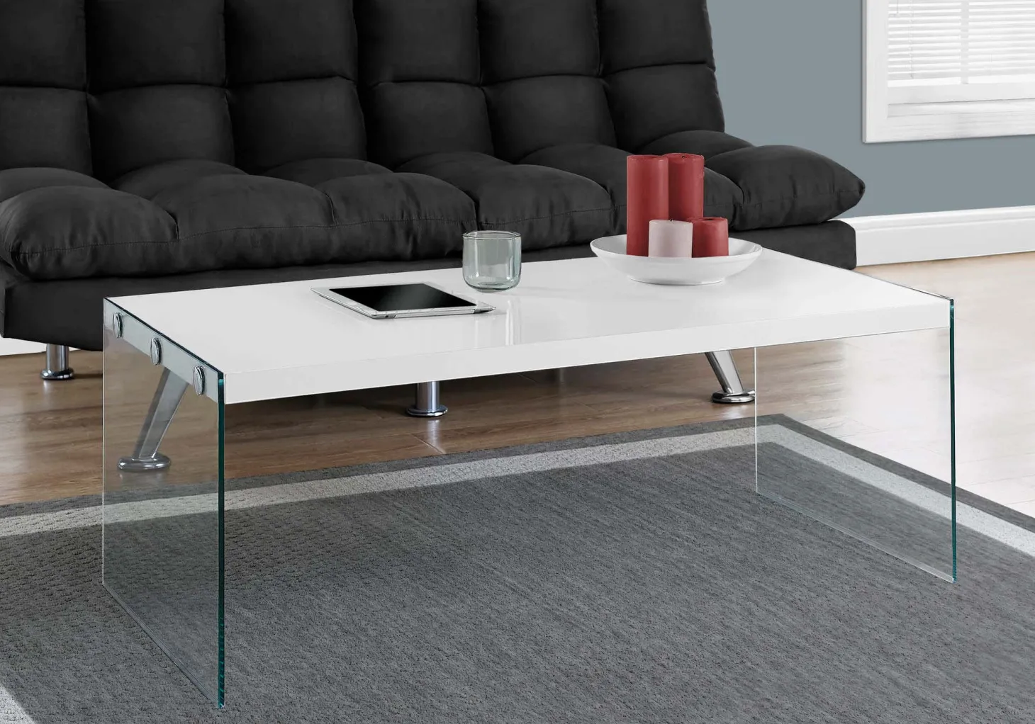 Table à café rectangulaire en verre - Monarch