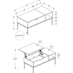 Table à café rectangulaire avec rangement - Monarch