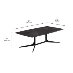 Table à café rectangulaire en pierre sintérisée