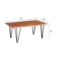 Table à café rectangulaire en bois massif