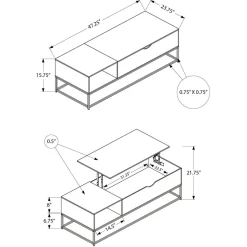 Table à café rectangulaire avec plateau relevable 48