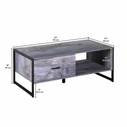 Table à café rectangulaire avec rangement