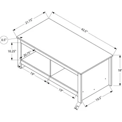 Table à café rectangulaire avec rangement 44