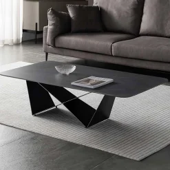 Table à café rectangulaire en pierre sintérisée