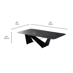 Table à café rectangulaire en pierre sintérisée