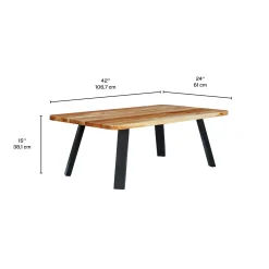 Table à café rectangulaire en bois massif