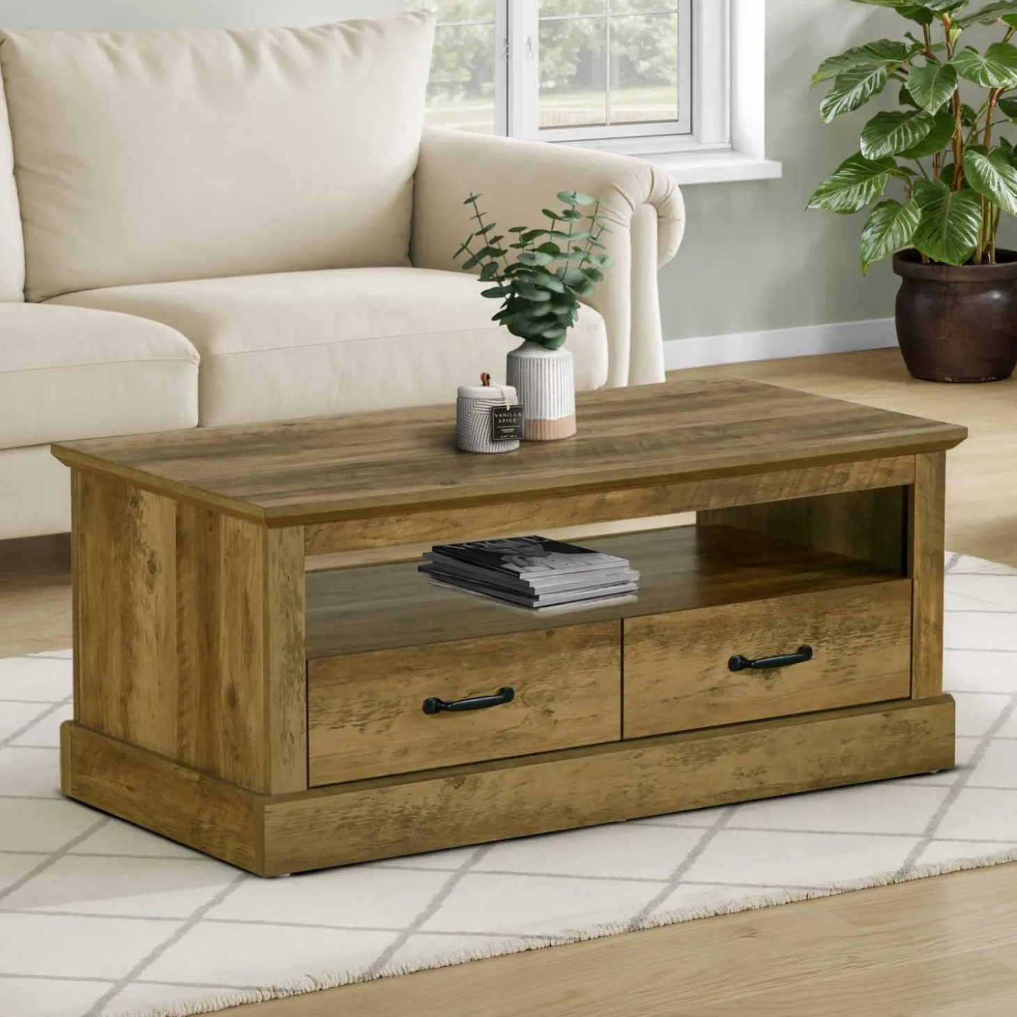 Table à café rectangulaire avec rangement 42" - Monarch