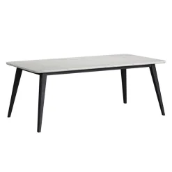 Table à manger avec plateau effet marbre blanc