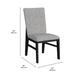 Table à manger avec plateau effet marbre blanc et 4 chaises - tissu gris