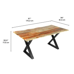 Table à manger en bois de sheesham gris - 67