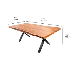 Table à manger en bois massif rectangulaire - 84