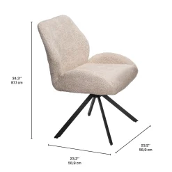 Table à manger ovale convertible extensible avec piédestal et 4 chaises en tissu bouclé - 63