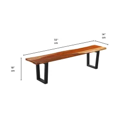 Table à manger rectangulaire en bois massif, 4 chaises et banc- 72