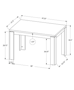 Table à manger rectangulaire 48