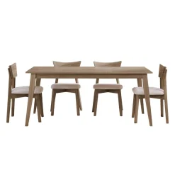 Table à manger rectangulaire 70" avec 4 chaises - gris
