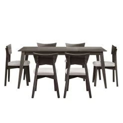 Table à manger rectangulaire 70" avec 6 chaises - ardoise