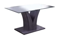 Table à manger rectangulaire en verre 60"