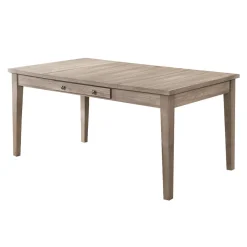 Table à manger rectangulaire avec rangement et 4 chaises - gris