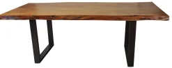 Table à manger rectangulaire en bois massif 84"