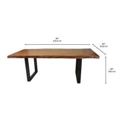Table à manger rectangulaire en bois massif 84