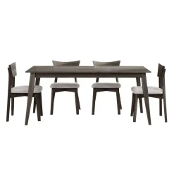 Table à manger rectangulaire 70" avec 4 chaises - ardoise