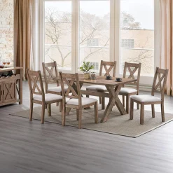 Table à manger rectangulaire en bois massif 59"