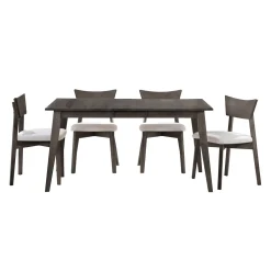 Table à manger rectangulaire extensible (54" à 70") avec 4 chaises - ardoise