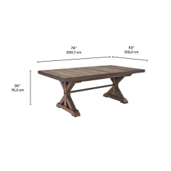 Table à manger rectangulaire en bois massif 79