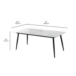 Table à manger rectangulaire en pierre sintérisée 59