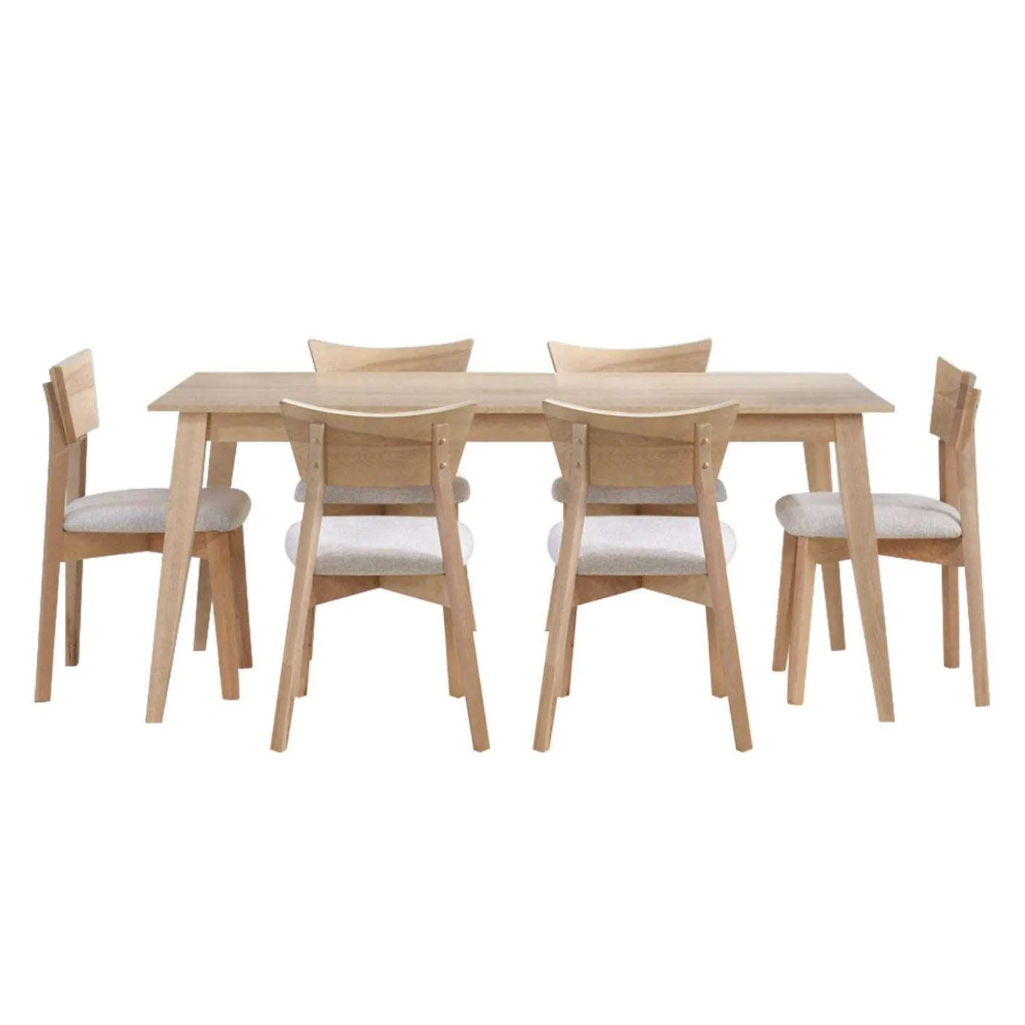 Table à manger rectangulaire 70" avec 6 chaises - grège
