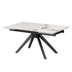 Table à manger rectangulaire extensible en pierre sintérisée 63" à 95"