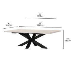 Table à manger rectangulaire extensible 72