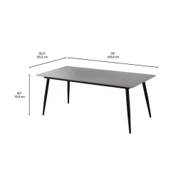 Table à manger rectangulaire en pierre sintérisée 59