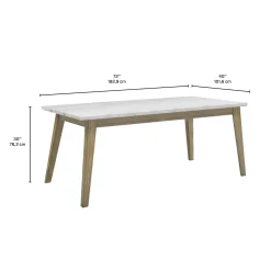 Table à manger rectangulaire avec plateau en marbre 72