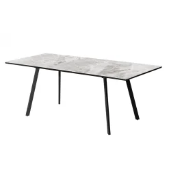 Table à manger rectangulaire extensible en pierre sintérisée 63" à 79"