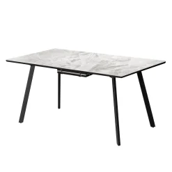 Table à manger rectangulaire extensible en pierre sintérisée 63" à 79"