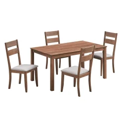 Table à manger rectangulaire et 4 chaises - beige