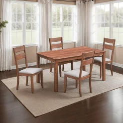 Table à manger rectangulaire et 4 chaises - beige