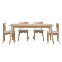 Table à manger rectangulaire 70" avec 4 chaises - grège