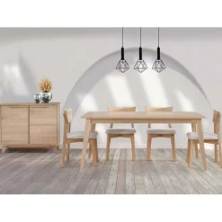 Table à manger rectangulaire 70" avec 4 chaises - grège