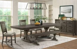 Table à manger rectangulaire extensible en bois massif