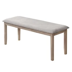 Table à manger rectangulaire avec rangement, 4 chaises et 1 banc - gris