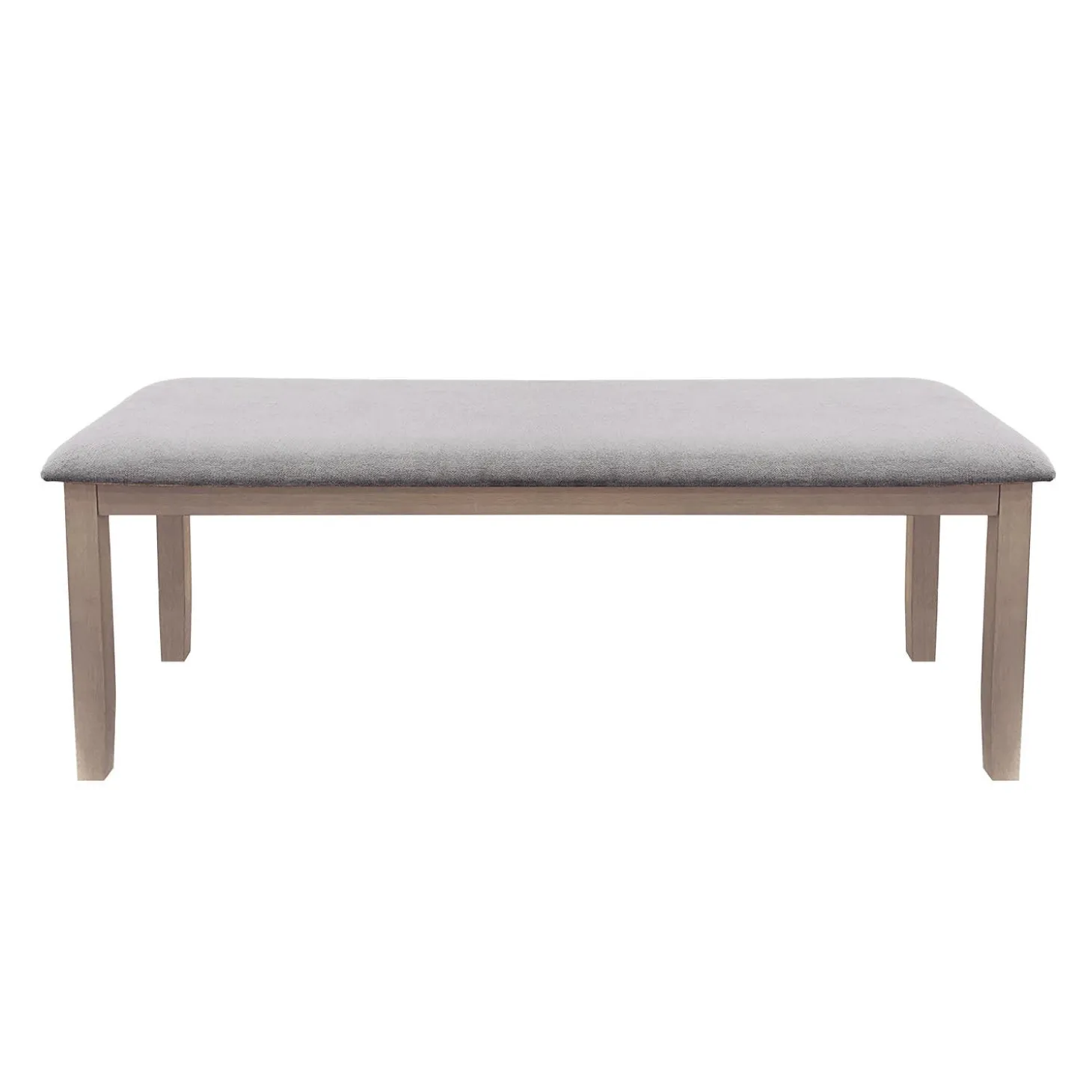 Table à manger rectangulaire avec rangement, 4 chaises et 1 banc - gris