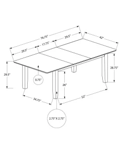 Table à manger rectangulaire extensible 60