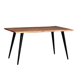 Table à manger rectangulaire en bois massif 58"